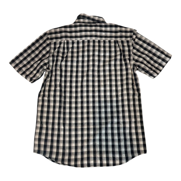 Carhartt 104174 N04 Relaxed Fit Black Plaid Button Down Short Sleeve M READ (A) - Picture 3 of 3